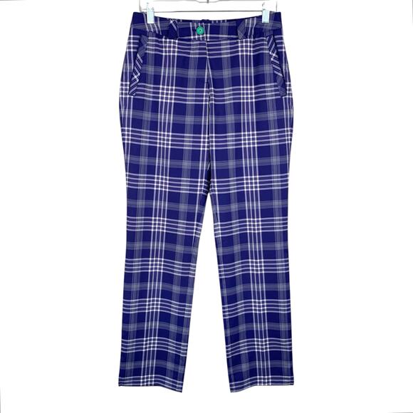 Nike Golf Pants Tour Performance Purple Plaid Dri-Fit Pockets Women's 6 - Picture 1 of 7